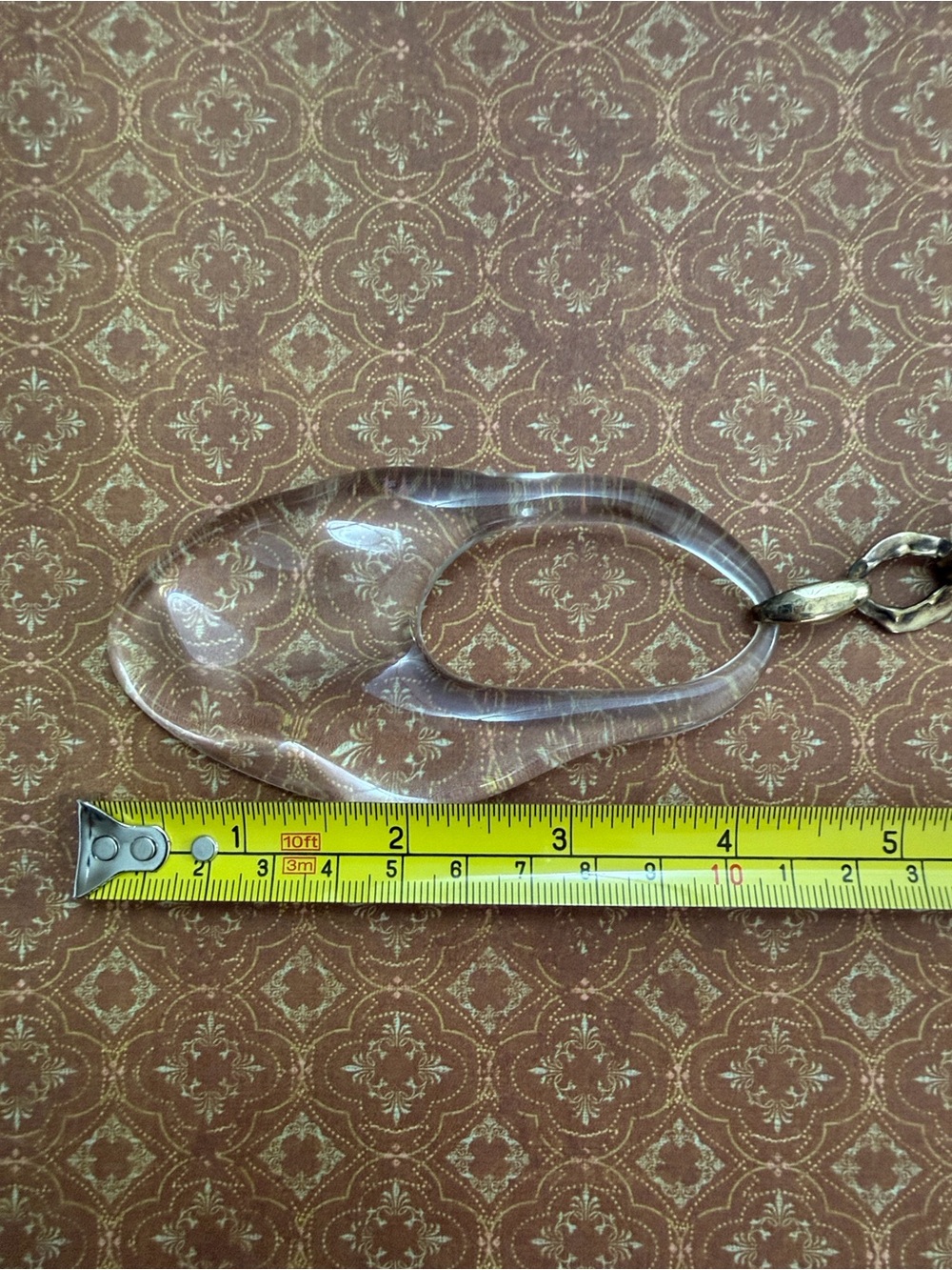 Alexis Bittar vintage Liquid Lucite hammered link statement necklace asymmetric - Picture 8 of 11